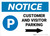 Notice: Customer And Visitor Parking with Right Arrow Landscape
