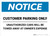 Notice: Customer Parking - Unauthorized Cars Will Be Towed Away Landscape