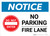 Notice: No Parking - Fire Lane with Do Not Enter Icon Landscape