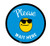 Please Wait Here with Sunglasses Emoji - Blue - Floor Sign