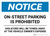 Notice: On-Street Parking Prohibited Landscape