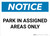 Notice: Park in Assigned Areas Only Landscape