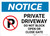 Notice: Private Driveway - Do Not Block Open/Closed Gate with Icon Landscape