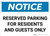 Notice: Reserved Parking for Residents And Guests Only Landscape