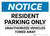 Notice: Resident Parking Only - Unauthorized Vehicles Towed Away Landscape