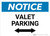 Notice: Valet Parking with Bidirectional Arrow Landscape