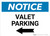 Notice: Valet Parking with Left Arrow Landscape