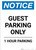 Notice: Guest Parking Only - 1 Hour Parking Portrait