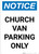 Notice: Church Van Parking Only Portrait