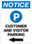 Notice: Customer And Visitor Parking with Left Arrow Portrait
