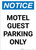Notice: Motel Guest Parking Only Portrait