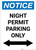 Notice: Night Permit Parking Only with Bidirectional Arrow Portrait