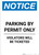 Notice: Parking By Permit Only - Violators Will Be Ticketed Portrait