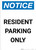 Notice: Resident Parking Only Portrait