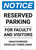 Notice: Reserved Parking for Faculty And Visitors - Unauthorized Vehicles Towed Away Portrait