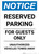 Notice: Reserved Parking for Guests Only - Unauthorized Vehicles Towed Away Portrait