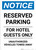 Notice: Reserved Parking for Hotel Guests Only - Unauthorized Vehicles Towed Away Portrait