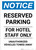 Notice: Reserved Parking for Hotel Staff Only - Unauthorized Vehicles Towed Away Portrait