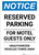 Notice: Reserved Parking for Motel Guests Only - Unauthorized Vehicles Towed Away Portrait