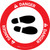 Danger: Shoe Print Right OSHA Circular - Floor Sign
