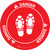 Danger: Shoe Print Up Circular v2 - Floor Sign