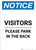 Notice: Visitors - Please Park In The Back Portrait