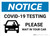 Notice: COVID-19 Testing Please Wait In Car with Icon Landscape - Wall Sign