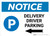 Notice: Delivery Driver Parking Left Arrow with Icon Landscape - Wall Sign