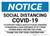 Notice: Social Distancing COVID-19 To Support Public Health Maintain Safe Distance Landscape - Wall Sign