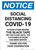 Notice: Social Distancing COVID-19 Please Stand Behind Black Tape Portrait - Wall Sign