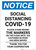 Notice: Social Distancing COVID-19 Please Stand Behind Markers on Floor Portrait - Wall Sign
