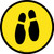 Shoe Print Down Yellow Circular v2 - Floor Sign