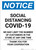 Notice: Social Distancing COVID-19 We May Limit the Number of Customers  Portrait - Wall Sign