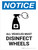 Notice: All Vehicles Must Disinfect Wheels with Icon Portrait - Wall Sign