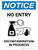 Notice No Entry Decontamination In Progress with Icon Portrait - Wall Sign