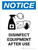Notice: Disinfect Equipment After Use with Icon Portrait - Wall Sign