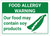 Warning: Food Allergy Warning Food May Contain Soy with Icon Landscape - Wall Sign