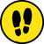 Shoe Print Up Yellow Circular v2 - Floor Sign