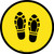 Shoe Print Up Yellow Circular - Floor Sign