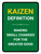 Kaizen Definition Portrait - Wall Sign