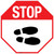 Stop Shoe Print Right v2 - Floor Sign