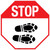 Stop Shoe Print Right - Floor Sign