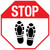 Stop Shoe Print Up - Floor Sign
