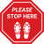 Please Stop Here Shoe Prints Stop - Floor Sign