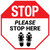 Stop Please Stop Here Shoe Prints Stop - Floor Sign