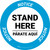 Notice: Stand Here Parate Aqui Bilingual Circular - Floor Sign