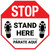 STOP Stand Here Parate Aqui Shoe Prints Bilingual Stop - Floor Sign
