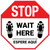 STOP Wait Here Espere Aqui Shoe Prints Bilingual Stop - Floor Sign