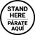 Stand Here Parate Aqui Bilingual Circular - Floor Sign