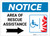 Notice: Area Of Rescue Assistance with ADA Fire Icon Right Arrow Landscape - Label